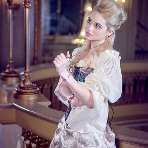 Camisa de algodón blanca renacentista, blusa campesina, steampunk, victoriana, medieval, occidental, dustpunk, pirata, hada, camisa