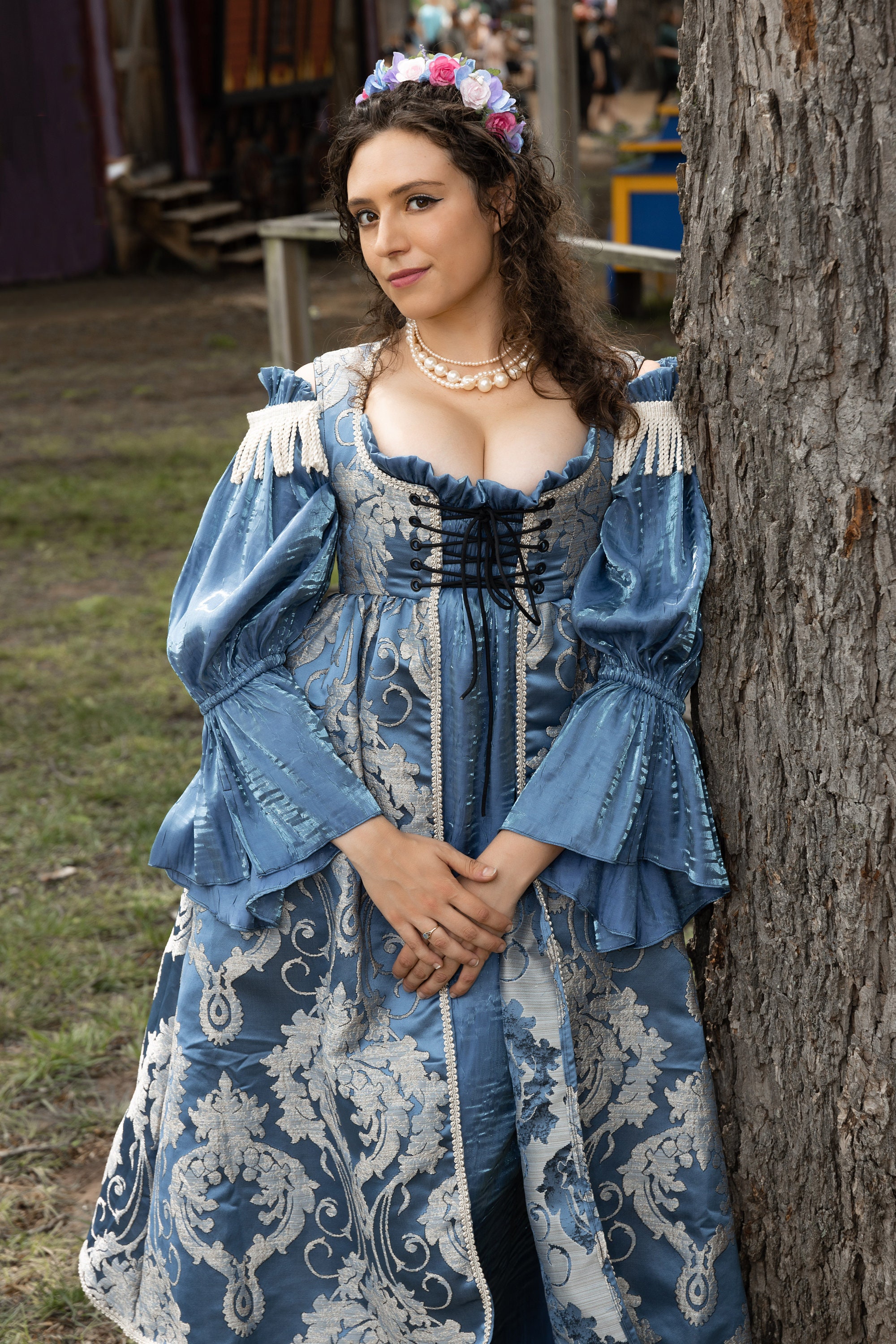 renaissance blue dress Renaissance woman wearing a blue silk dress (Olivia 0894) – Servian Stock  Images main image 0