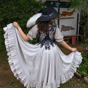 Gray Lace Short Sleeve Cotton Chemise Blouse, Renaissance, Cosplay, Halloween, Peasant Blouse, Costume Shirt image 7