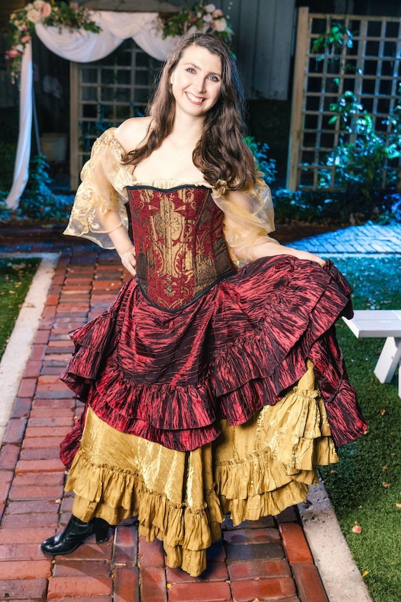 Red and Gold Corset, Victorian, Christmas, Renaissance Festival, Steampunk, Wild West, Pirate, Costume, Cosplay, Halloween, Ren Fair - Etsy Canada Red and Gold Corset, Victorian, Christmas, Renaissance Festival, Steampunk, Wild West, Pirate, Costume, Cosplay, Halloween, Ren Fair - Etsy Canada
