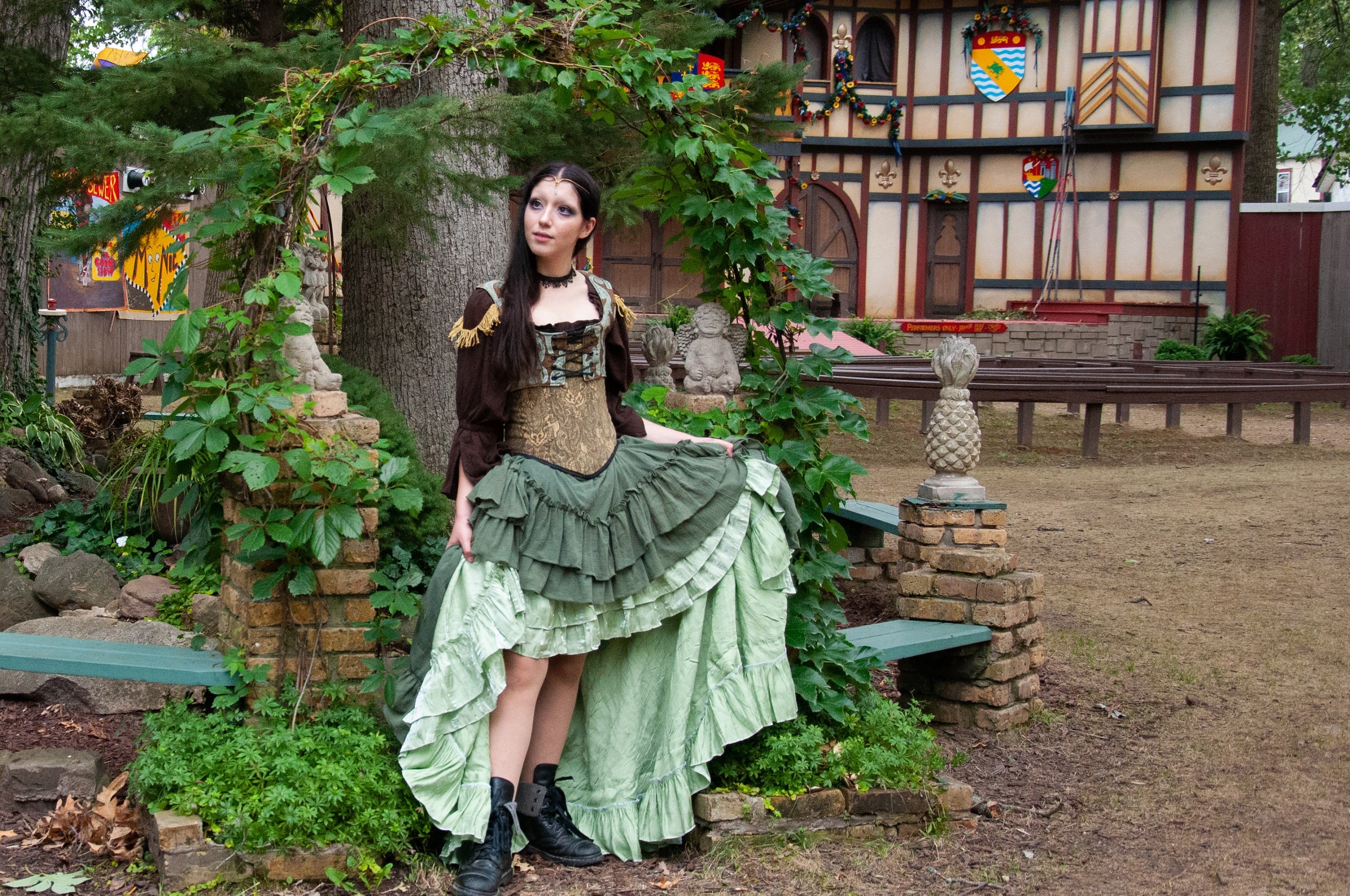 green steampunk dress Saloon Girl Skirt, Olive Green, Steampunk, Renaissance, Christmas  Victorian, Fairy, Medieval, Victorian, Western, Ruffles, Skirts
