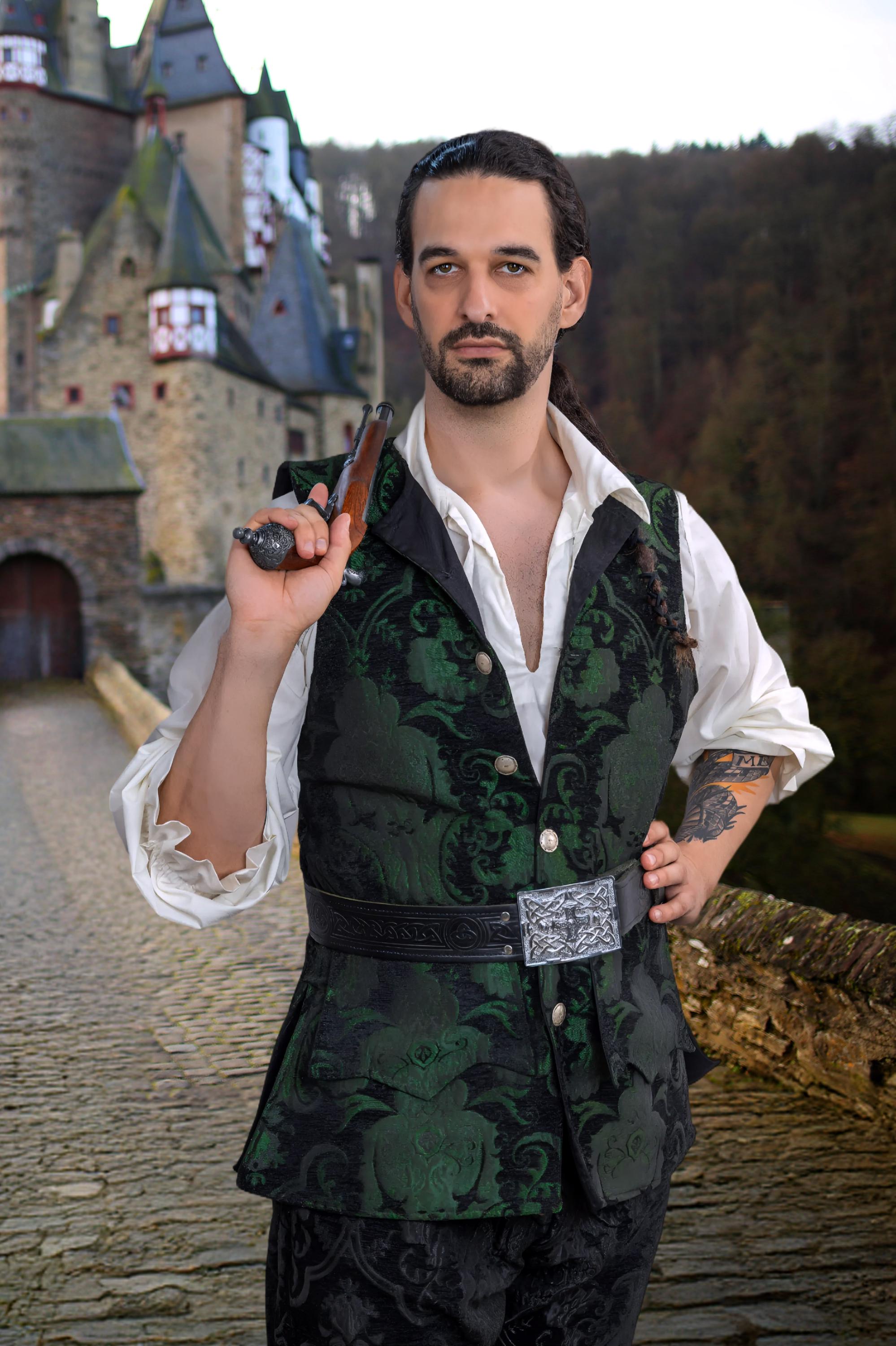 Gilet Homme Renaissance Pirate Steampunk Gothique - Débardeur Lacets Vintage S-3XL