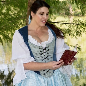 Light Blue Bodice, Renaissance Faire Bodice, Costume, Pirate, Fairy, Cosplay, Tavern Wench Bodice, Maiden Bodice