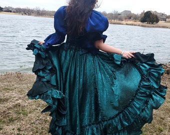 Emerald Green Fancy Saloon Skirt