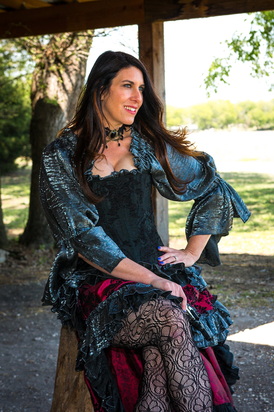 Black on Black Corset, Victorian, Renaissance, Steampunk, Steel Boning