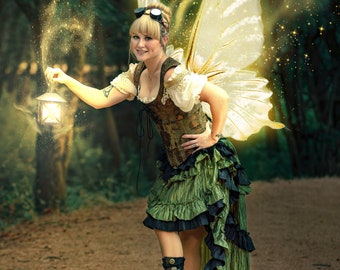 Tinkerbell, Steampunk Tinkerbell, Kostüm, Cosplay, Renaissance Kostüm, Korsett, Disney-inspiriertes Tinkerbell Cosplay