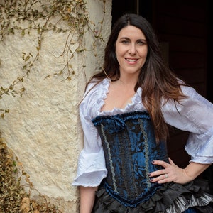 Corset, Victorian Bride, Bridal Gown, Wedding Dress, Royal Blue, French Corset, Themed, Renaissance, Steampunk, Vampire, Halloween
