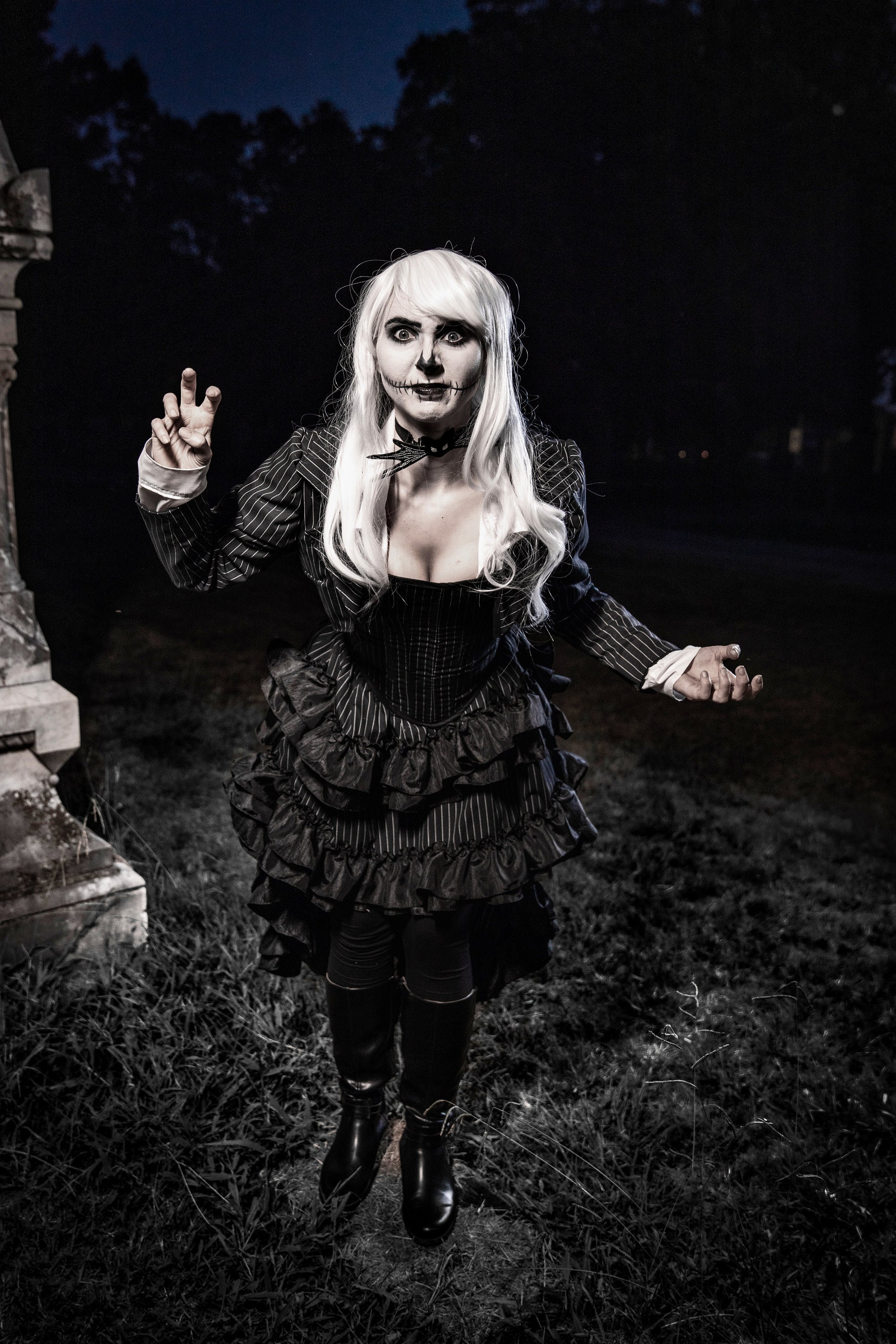 jack skellington corset dress Jack Skellington Corset Cosplay Silver Leaf Costumes