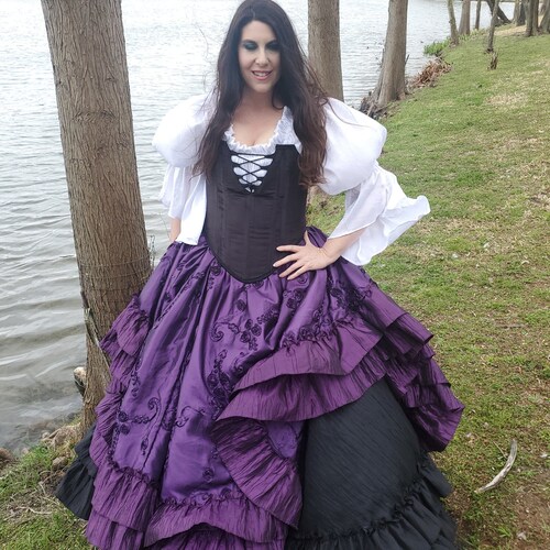 Deluxe Black Crinkle Pirate Skirt Victorian Vampire Ballgown - Etsy New  Zealand