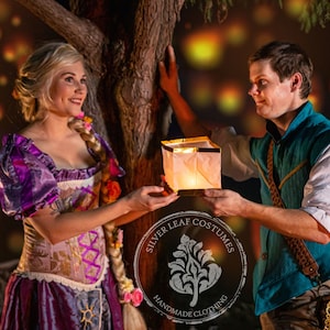 Flynn Rider inspired Costume with Doublet and Renaissance Shirt, Medieval Festival Cosplay, Halloween Disney Prince, Vest