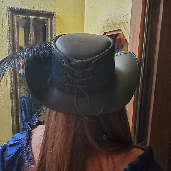 Leather Pirate Captain's Hat, Pirate Hat, Leather, Handmade