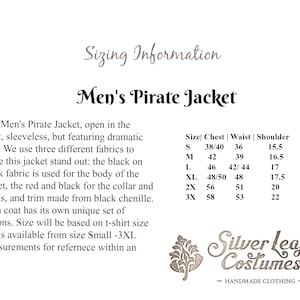 Black Pirate Jacket with Red and Black Lapels image 2