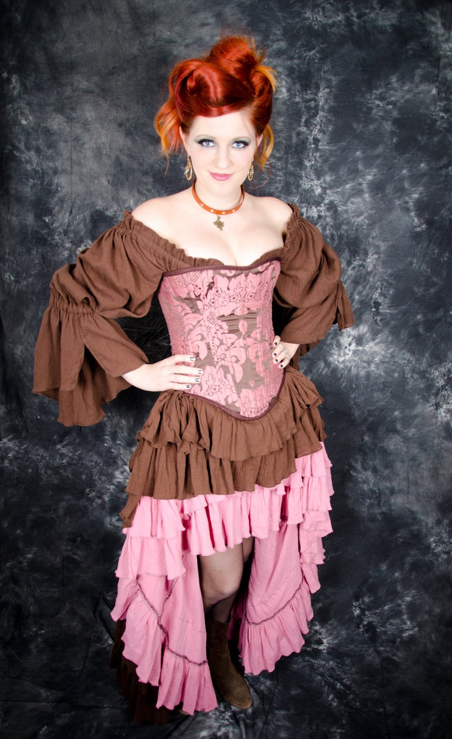 Pink steampunk dress deals