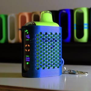 Geek Bar Pulse Case: Hex Pattern Protective Cover with Keychain