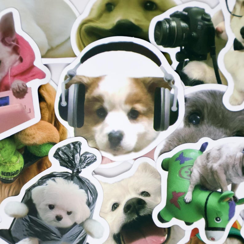 50PCS Funny Dog Meme Stickers Pack – Cute Cartoon Puppy Expression ...