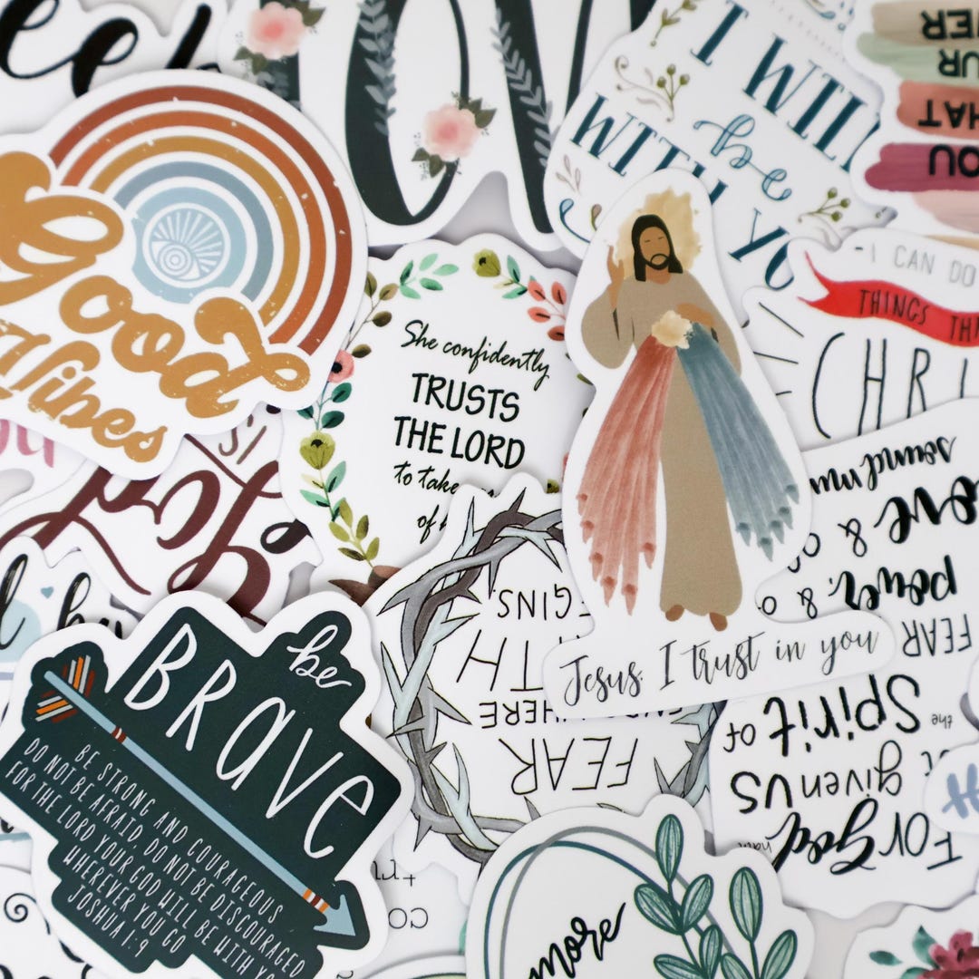 52PCS Bible Verse Stickers – Christian Faith Scripture Quotes ...