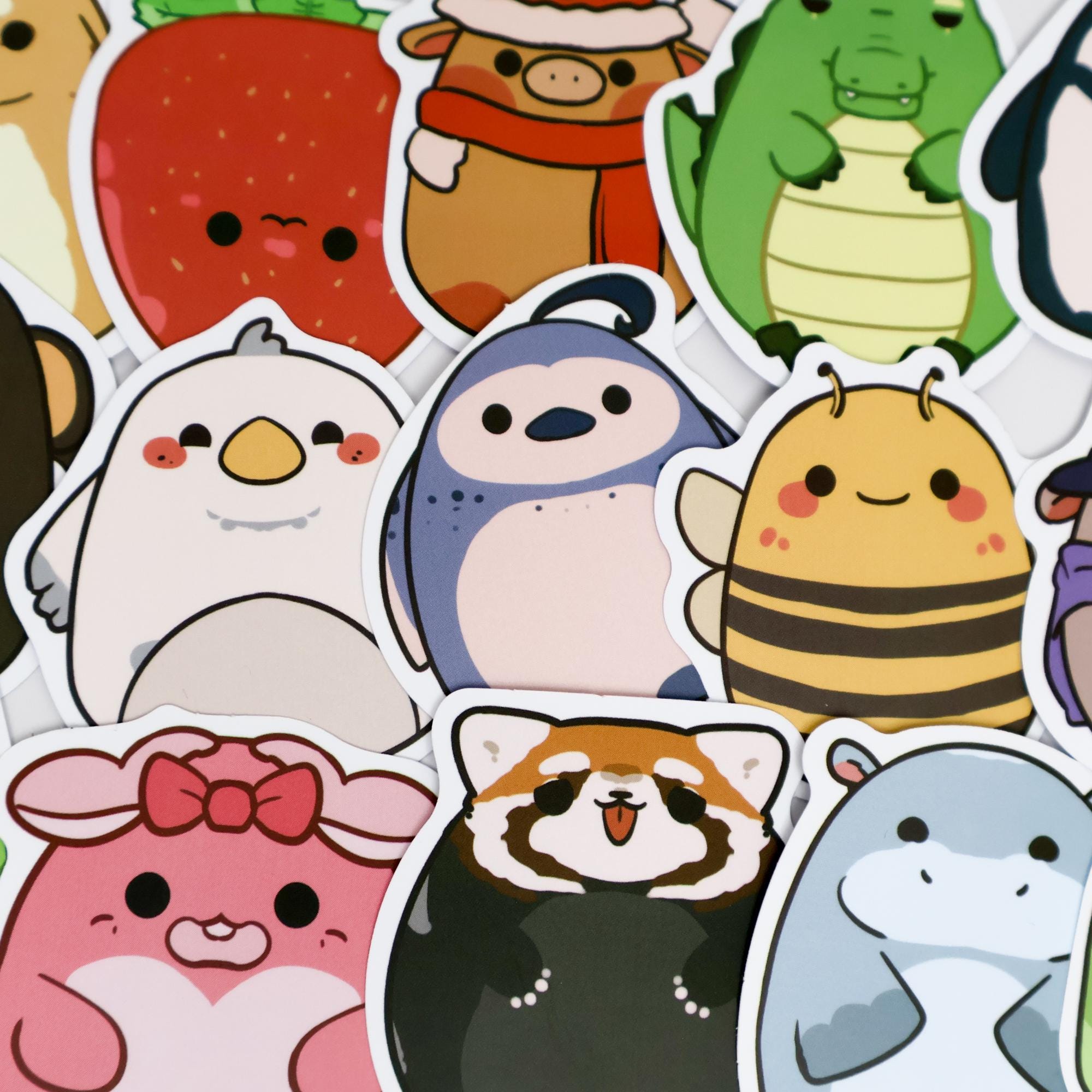 Sticker Plush 50PCS Animal Plush Stickers, Cute Cartoon Kawaii Pet Decals, Chubby Toy ...