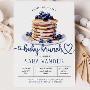 Pancake Baby Brunch Invitation: Editable Template