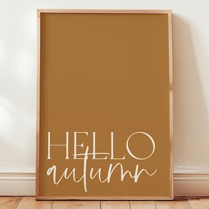 Hello Autumn Print: Modern Fall Typography Poster (Digital Download 9x12 JPEG & PDF)