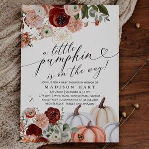 Pumpkin Baby Shower Invitation Template Little Pumpkin Invitation Fall baby Shower Invite Editable Template Instant Download 333