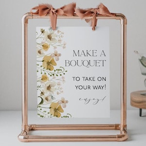 Wildflower Bouquet Bar Sign Template: Bridal Shower Printable