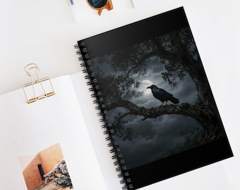 Notatnik spiralny Night Raven Gothic Cottagecore | Linia