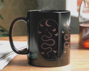 Snake Moon Witchy Wiccan Window Mug | Dark Academia Cup