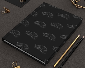 Sleeping Black Cat Gothic Journal Hardcover