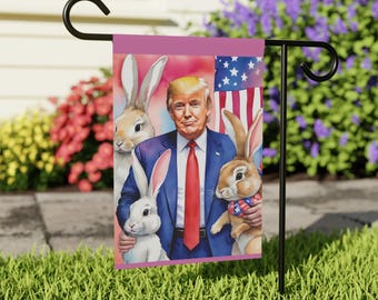 Donald Trump Flag, MAGA Easter Bunny, Political Flag, Garden Decor, House Decoration, Outdoor Yard Sign, Patriotic Gift