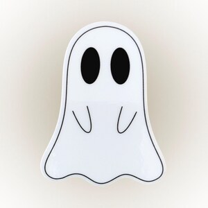 Ghost Vinyl Sticker – Cute Minimalist Ghost Decal – Halloween Sticker for Laptop, Water Bottle, Phone, and More – Spooky Decor
