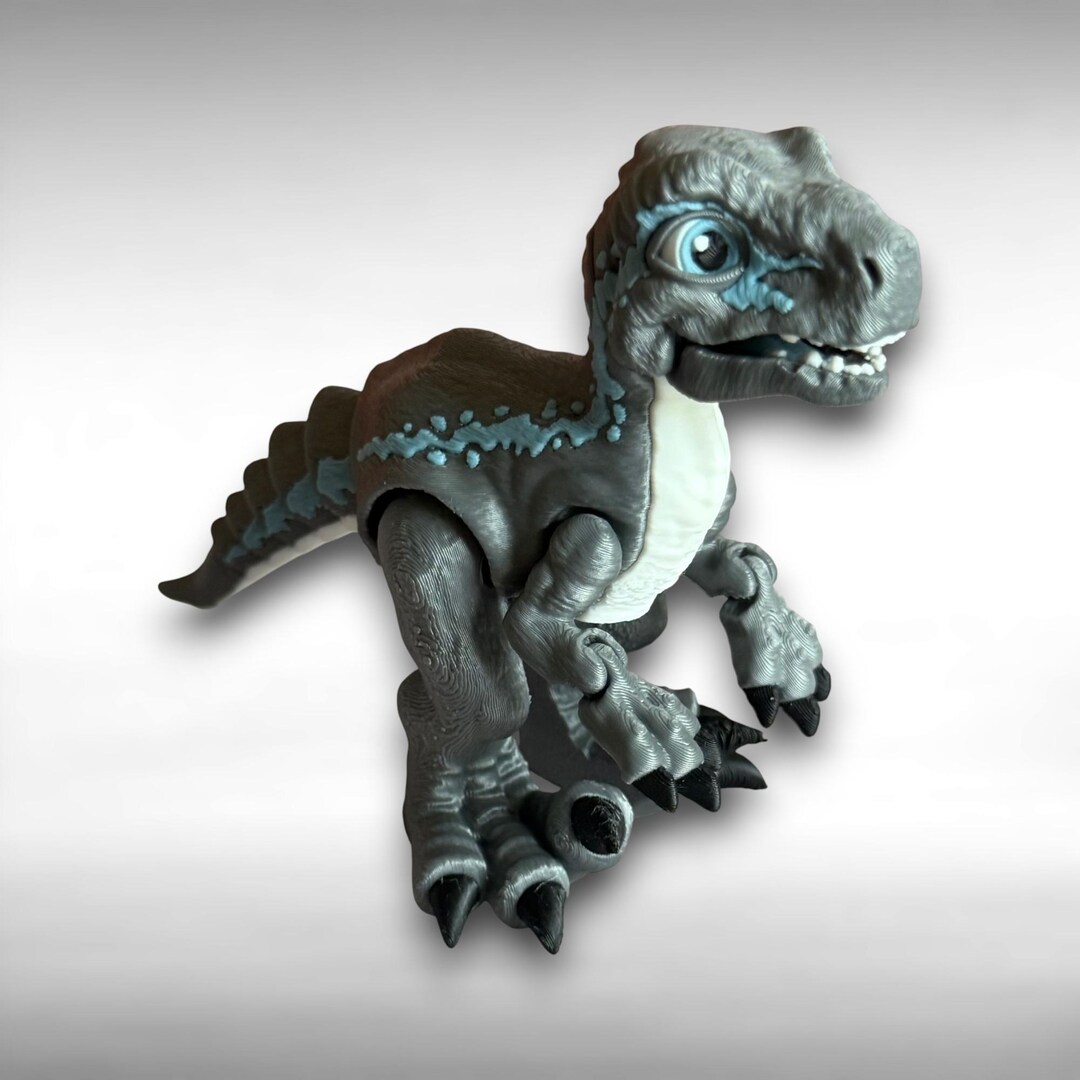 Articulated Raptor 3D Printed Toy: Movable Dinosaur Figure - Etsy