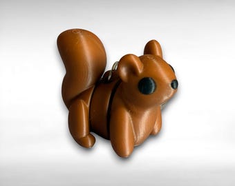 Squirrel Keychain - Articulated Fidget Animal Accessory