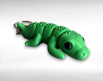 Crocodile Keychain - Articulated Reptile Fidget