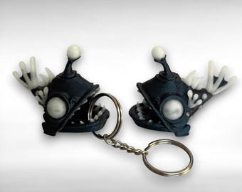 Glow in the Dark Angler Fish: Mini or Keychain Creepy Deep Sea Figure