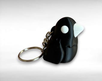 Baby Crow Keychain - Articulated Fidget Animal Accessory