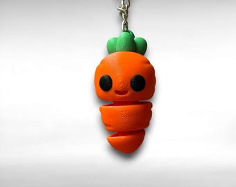 Carrot Keychain - Articulated Veggie Fidget