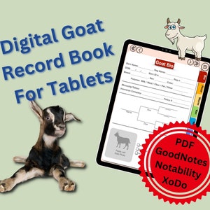 Geitenboekje | Gezondheidsgegevens geitenkudde. - iPad, tablet, GoodNotes Ready - Digital Herd Health Planner