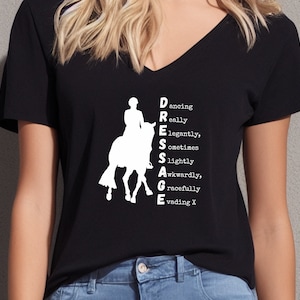 Dressage Dance V-Neck Shirt: Equestrian Acronym Tee
