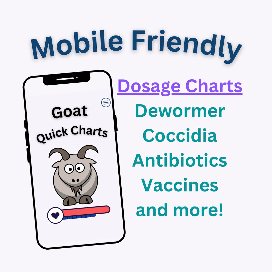 Goat Quick Charts Phone Friendly Dosage Charts for Dewormers, Coccidia, Antibiotics, Vaccines