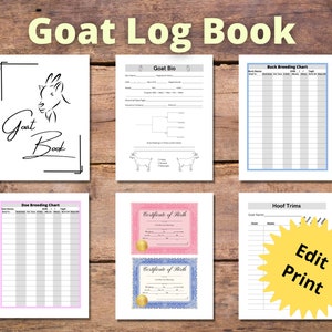 Logboek geitenboek - logboek geitenmelken - dierenartsgegevens geiten - verkoopgegevens geiten - formulieren geitengrap - geboorteakten