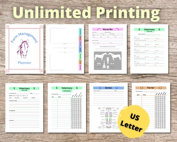 Horse Management Planner: Printable Equine Records (PDF & Canva)