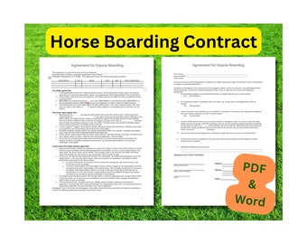 Pferdeunterkunft Vertragsvorlage: Beherbergungsvertrag (PDF & DOCX)