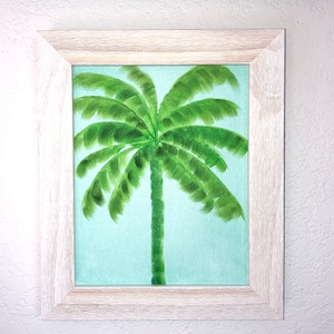 Palm Tree Original Oil Painting by Evie Mineau, Palm Tree Painting, Coastal Painting, Coastal Grandmother Beach House Decor