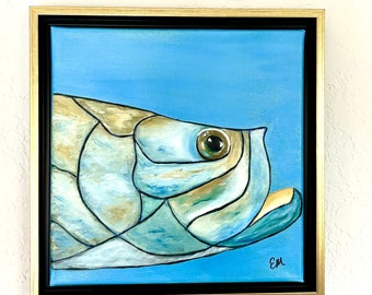 Florida Tarpon Oil Painting, Original Oil Painting by Evie Mineau, Tarpon Artwork, Tarpon Fish Painting, Tarpon Wall Art