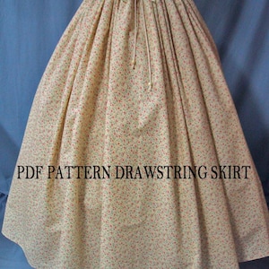 Sewing INSTRUCTIONS for Ladies Costume Drawstring Waist Long Skirt *Digital* PDF Download Pattern - Sew Your Skirt - Reenactment Costume