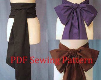 Sewing Instructions for Costume SASH - PDF Download - DIY - Sew Your Own Long Sash for Costume - Pirate Sash - Reenactment Costume Sash