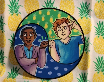 Psych - Shawn Spencer and Burton Guster - Yin Yang Sticker
