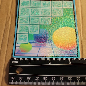 Glass Cubes and Orbs on Tile - Holographic Vaporwave Decal