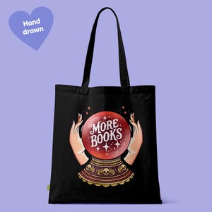 Sac fourre-tout livresque avec boule de divination | Conception durable pour les rats de bibliothèque | Sac fourre-tout mystique pour les amoureux des livres