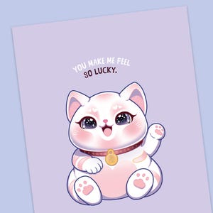 Carte Maneki Neko – Carte de vœux amusante avec un dicton amusant pour les amis et les fans de chats – Carte postale A6